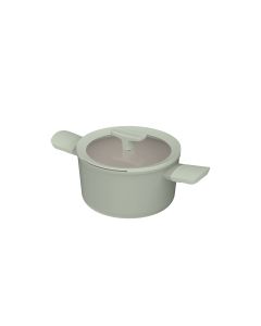 LEO RECYCLED Kookpot antikleef met deksel Balance Sage 20cm