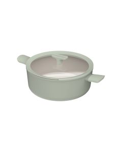 LEO RECYCLED Kookpot antikleef met deksel Balance Sage 28cm
