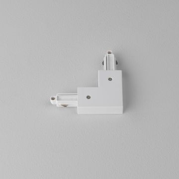 90° Hoek Connector 1-fase rail links mat wit