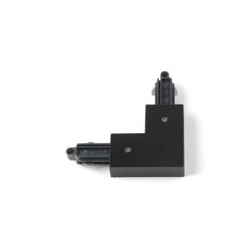 90° Hoek Connector 1-fase rail links mat zwart
