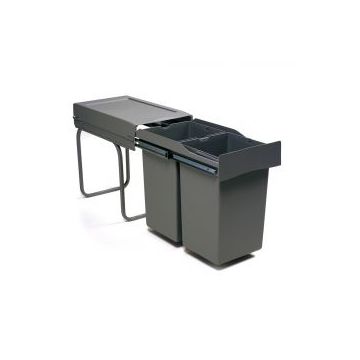 Afvalemmer Lanesto 2 x 14 liter grijs