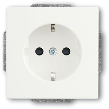 SOCKET OUTLET WITH CENTRAL PLATE F-SATIN