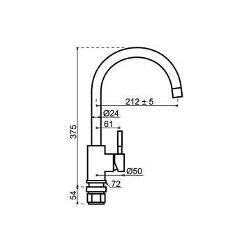 Eenhendelkeukenmengkraan Lanesto Monza Sturdy Black