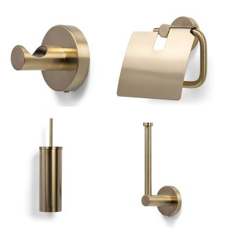 BLUE VIDA TOILET SET BRUSHED GOLD