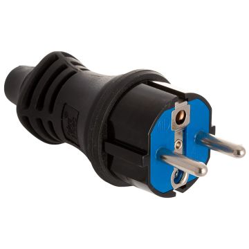 PLUG SCHUKO 2P+E 16A 250V IP44 RUBBER