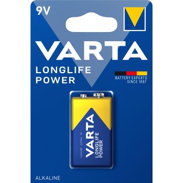 BATTERY ALKALINE HIGH E 9-V BLI 1 VARTA