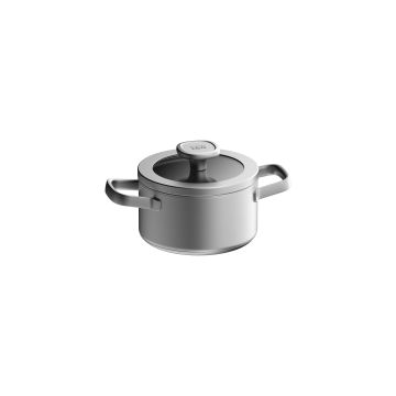 LEO RECYCLED Kookpot met deksel Graphite 16cm