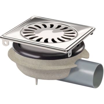 ABS FLOOR DRAIN 146X146MM SIDE OUTLET