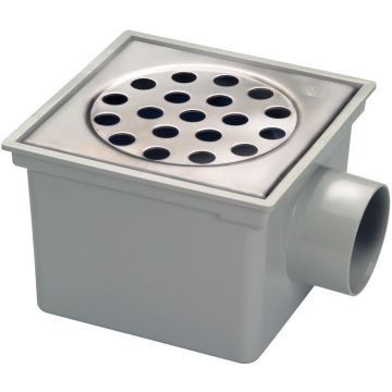 DRAIN 200X200MM ABS/ST.STEEL SIDE 75MM